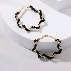 Beaded hoop earrings